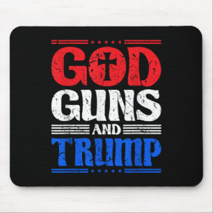 Mousepad Deus Armas E Bandeira Americana Trump Patriota