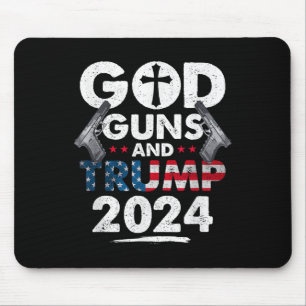Mousepad Deus Armas E Trump 2024 Bandeira Americana