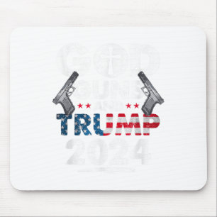 Mousepad Deus Armas E Trump 2024 U.A. Bandeira Americana _1