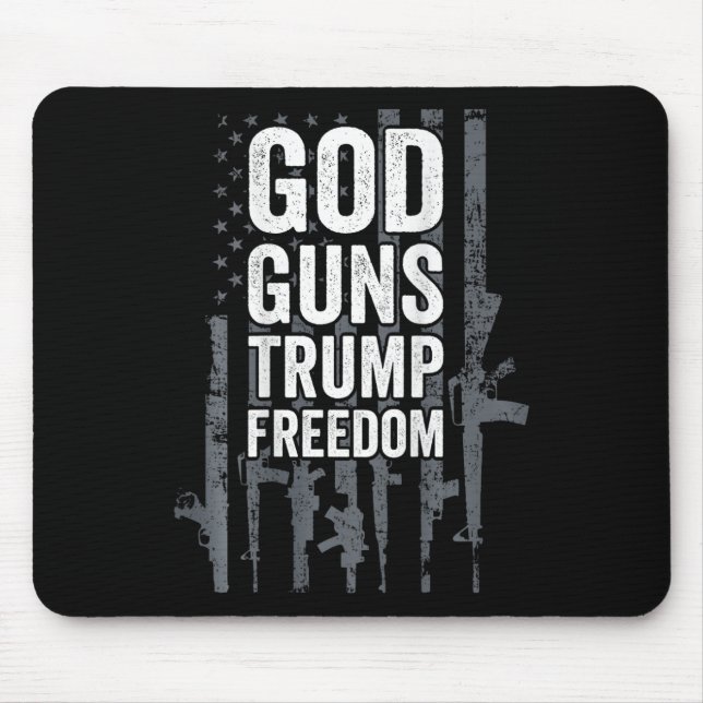 Mousepad Deus Armas Trump Liberdade - Camisa Divertida Pro  (Frente)