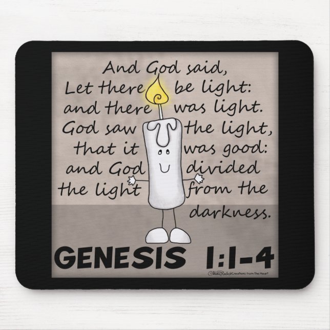 Mousepad Deus Criou Caráter Luz-Gênesis-Velas (Frente)