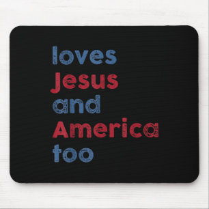 Mousepad Deus Cristão 4 De Julho Ama Jesus E América