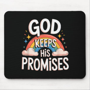 Mousepad Deus Cristão Cumpre Suas Promessas Nuvens Arco-íri