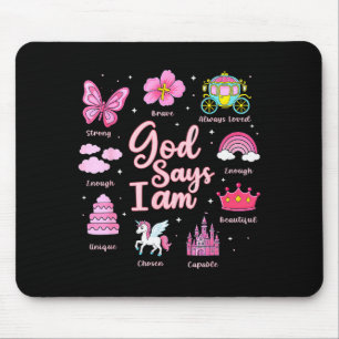 Mousepad Deus de Desenho Animado Diz Eu Sou Menina Princesa