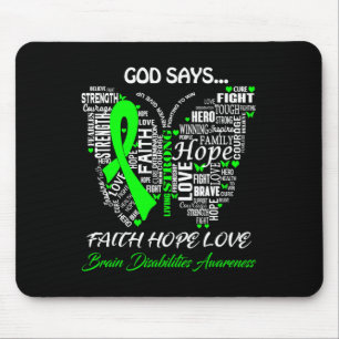 Mousepad Deus Diga Fé Esperança Ama Deficiência Cerebral Aw