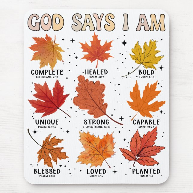 Mousepad Deus disse que eu vou cair no outono colheita Graç (Frente)