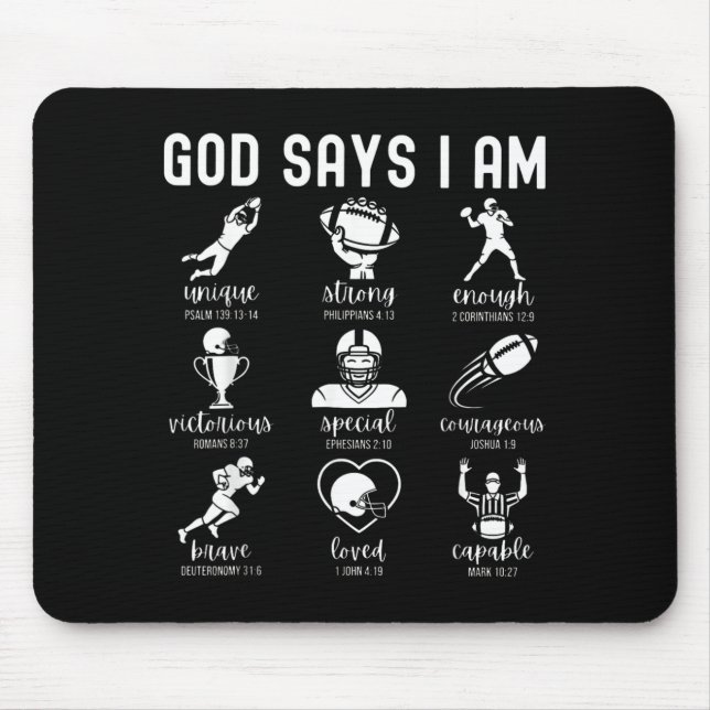 Mousepad Deus Diz Cristão Futebol Fé Atleta (Frente)