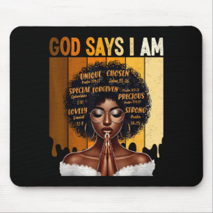Mousepad Deus Diz Eu Sou História Negra Melanina Menina Afr