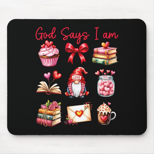 Mousepad Deus Diz Eu Sou Para Crianças Meninas Mulheres Men (Frente)