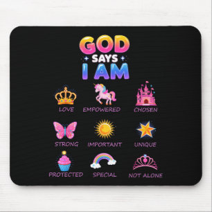 Mousepad Deus Diz Eu Sou Princesa Jesus Bonito Garota Adole