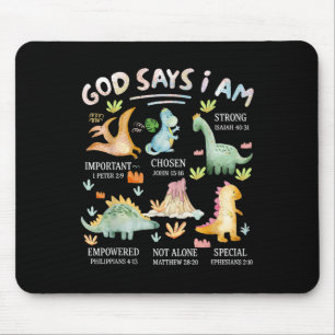 Mousepad Deus Diz Eu Sou Versículo Bíblico Dinossauro Inspi
