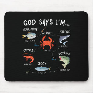 Mousepad Deus Diz Que Estou Pescaria Bíblia Cristã De Fishe