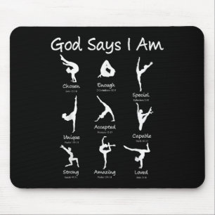 Mousepad Deus Diz Que Eu Sou A Ginástica, Adolescente Garot