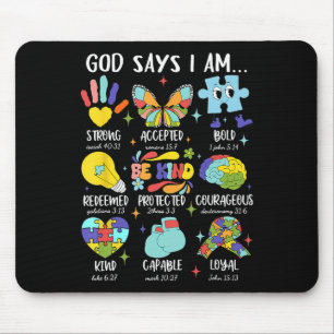 Mousepad Deus Diz Que Eu Sou Amável Autismo Sensibilização