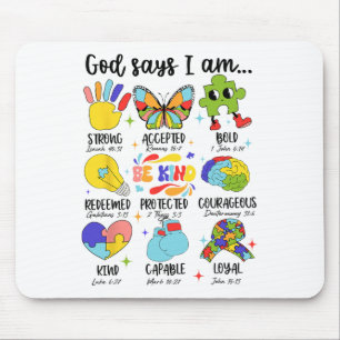 Mousepad Deus Diz Que Eu Sou Amável Autismo Sensibilização 