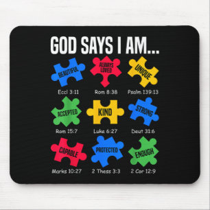 Mousepad Deus Diz Que Eu Sou Autismo Sensibilização As Peça