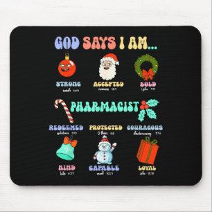 Mousepad Deus Diz Que Eu Sou Farmacêutico Natal Técnico De