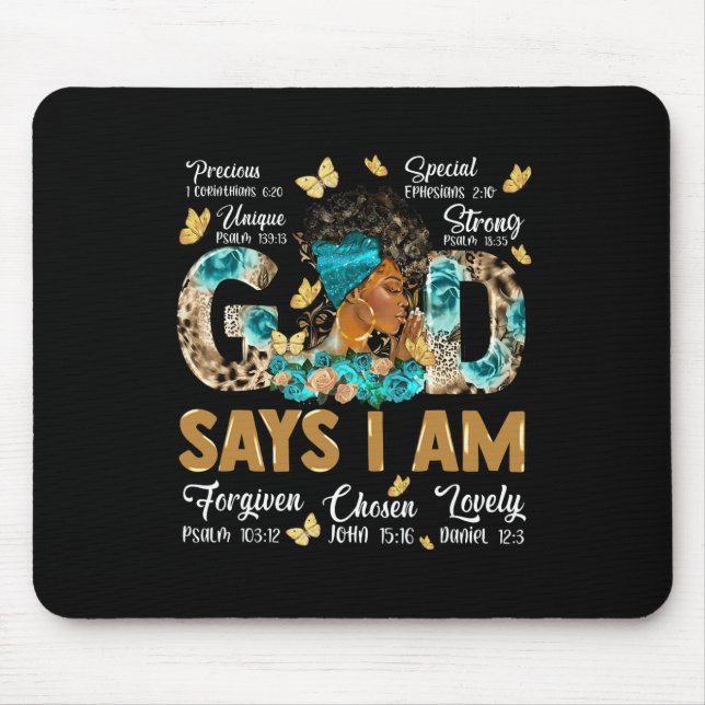 Mousepad Deus Diz Que Sou A Rainha Melanina História Negra  (Frente)