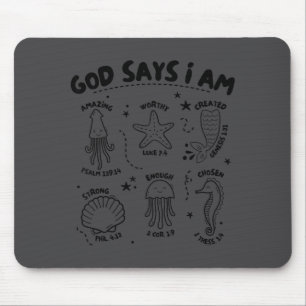 Mousepad Deus Diz Que Sou Animal Marinho Divertido Cristão