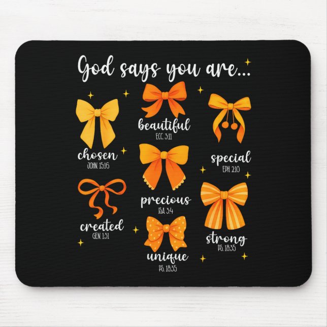 Mousepad Deus Diz Que Você É Bíblico Cristão Coquette Bow T (Frente)