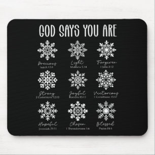 Mousepad Deus Diz Que Você É Floco de Neve Cristão Biblia d