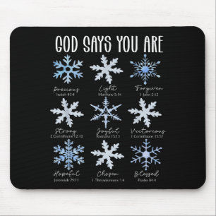 Mousepad Deus Diz Que Você É Floco de Neve Cristão Biblia d