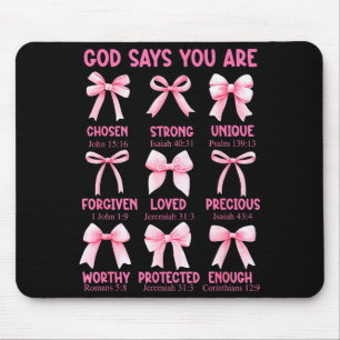 Mousepad Deus Diz Que Você É Laço Rosa Coquete Bíblico Cris
