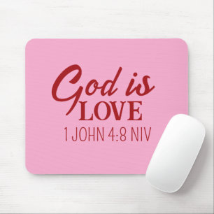 Mousepad Deus é Bíblia Verse Christian Faith Rosa