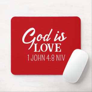 Mousepad Deus é Bíblia Verso Cristão Fé Vermelho