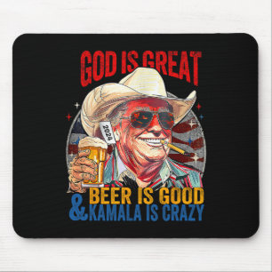 Mousepad Deus É Cerveja Excelente É Boa E Kamala É Louca