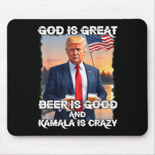 Mousepad Deus É Cerveja Excelente É Boa E Kamala É Louca