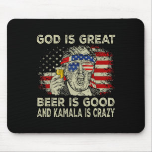 Mousepad Deus É Cerveja Excelente É Boa E Kamala É Louca