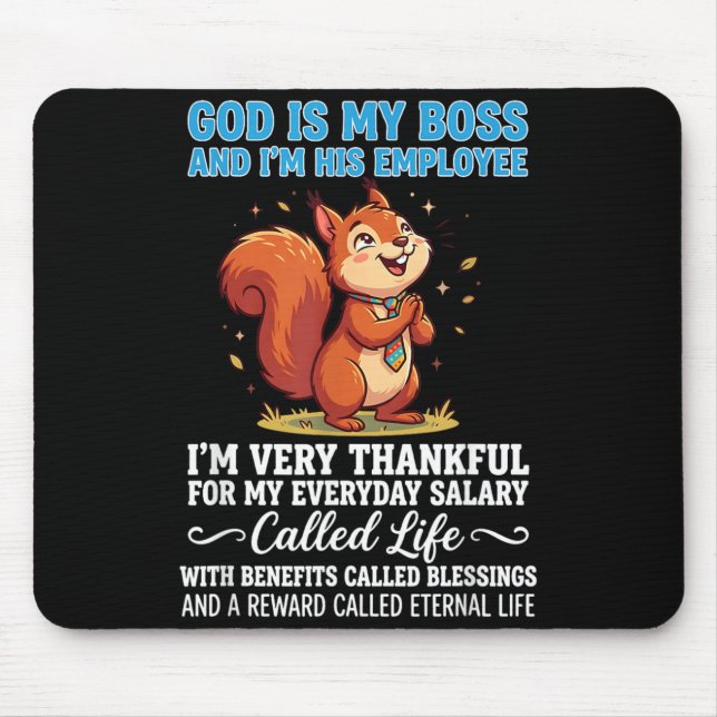 Mousepad Deus É Chefe E Funcionário Agradecido Por (Frente)