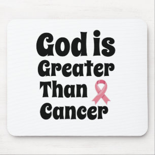 Mousepad Deus é maior que o Cancer - Fé Inspiradora
