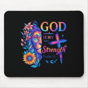 Mousepad Deus É Minha Força Psalm 28_7 Camisa do Leão