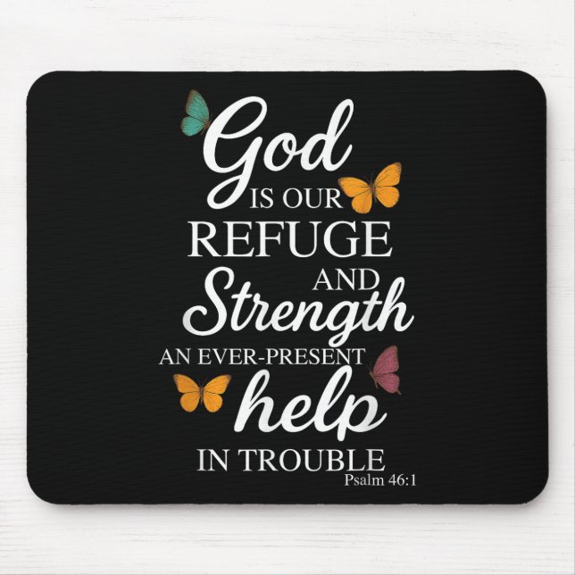 Mousepad Deus É Nosso Refúgio Versículo Bíblico Salmo 46_1 (Frente)