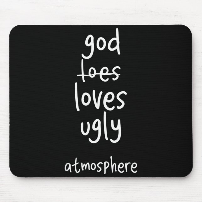 Mousepad Deus engraçado ama atmosfera feia cristã (Frente)