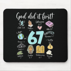 Mousepad Deus Engraçado Fez Primeiro 67 Meme Jesus Cristão