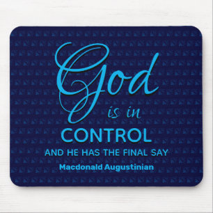 Mousepad DEUS ESTÁ NO CONTROLE DE AZUL Personalizado Crist
