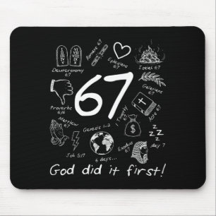 Mousepad Deus Fez Primeiro 67 Seis Sete Meme Jesus Cristão