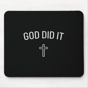 Mousepad Deus Fez - Simples Cruz Religiosa Cristã Mini