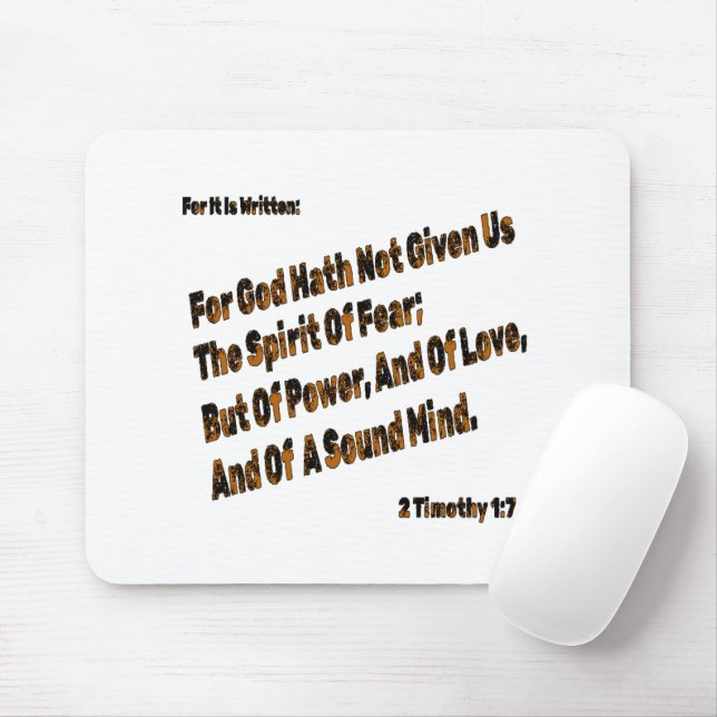 Mousepad Deus Hath Não Nos Deu O Espírito Do Medo (Com mouse)
