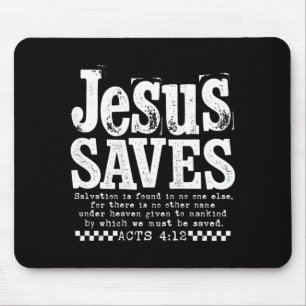 Mousepad Deus Jesus Salva Atos 4_12 Versículo Bíblico Relig