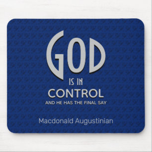 Mousepad DEUS Personalizado Cristão está em azul de contr