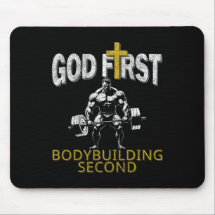 Mousepad Deus Primeiro Criador de Bacalhau Segundo Gym Work