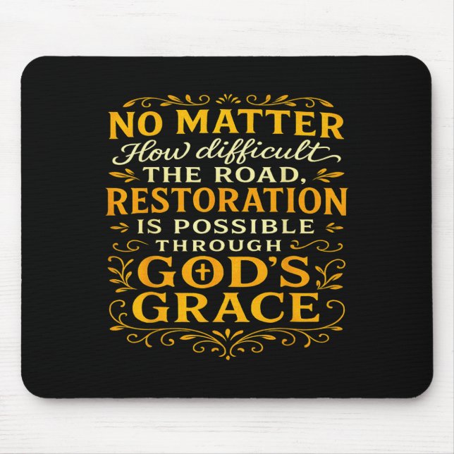 Mousepad Deus Religioso Cristão Restauração Fé Baseada Nele (Frente)