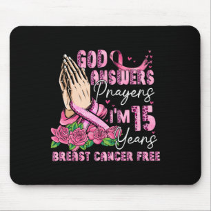 Mousepad Deus responde orações. Eu tenho 15 anos de Cancer