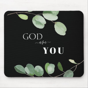 Mousepad Deus, se for para você, Eucalyptus Black