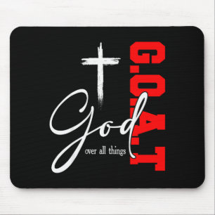 Mousepad Deus Sobre Todas as Coisas G O A T Cruz Motivação