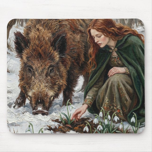 Mousepad Deusa Celta & Javali Selvagem (Frente)